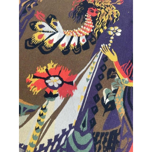 Mid-Century Modern French Tapestry by Mileva for Aubusson, 1940s For Sale - Image 18 of 18
