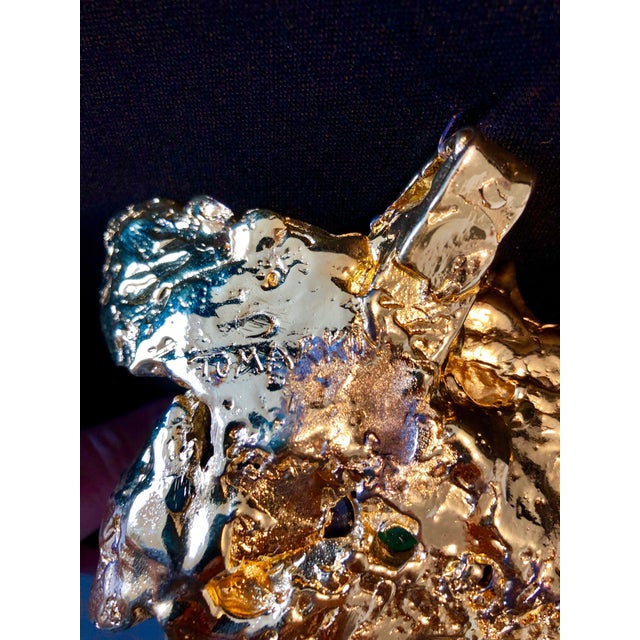 1960s Igael Tumarkin, Gold Gilt Bronze Sculpture Brooch Art Israeli Tumarkin Abstract Surrealist, c.1960s-1970s For Sale - Image 5 of 13