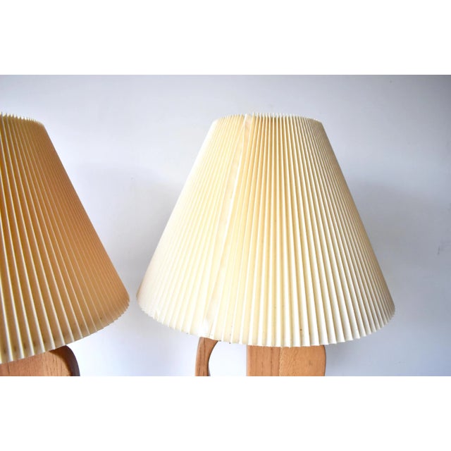 Mid-Century Modern Sculptural Oak Wood Table Lamps - a Pair For Sale - Image 9 of 11