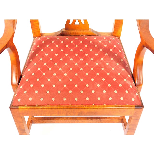 Late 20th Century Late 20th Century Eight D. R. Dimes Chippendale Style Tiger Maple Dining Chairs For Sale - Image 5 of 8