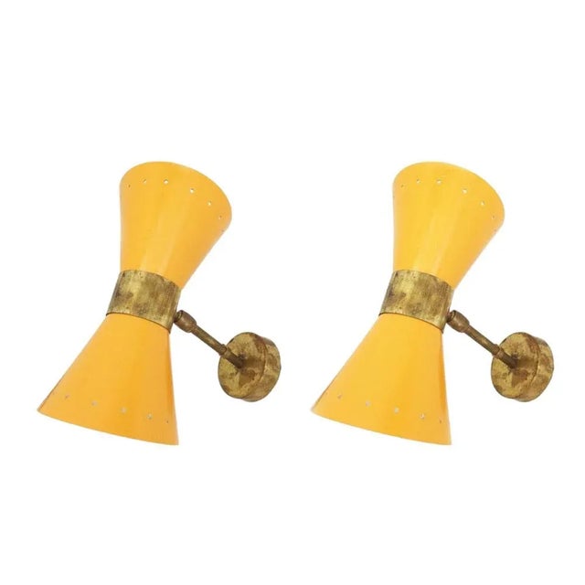 Mid-Century Italian Brass Sconces, 1950s, Set of 2 For Sale - Image 6 of 6