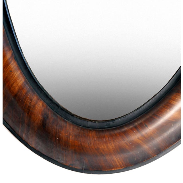 Antique Oval Wood Wall Mirror For Sale - Image 9 of 11
