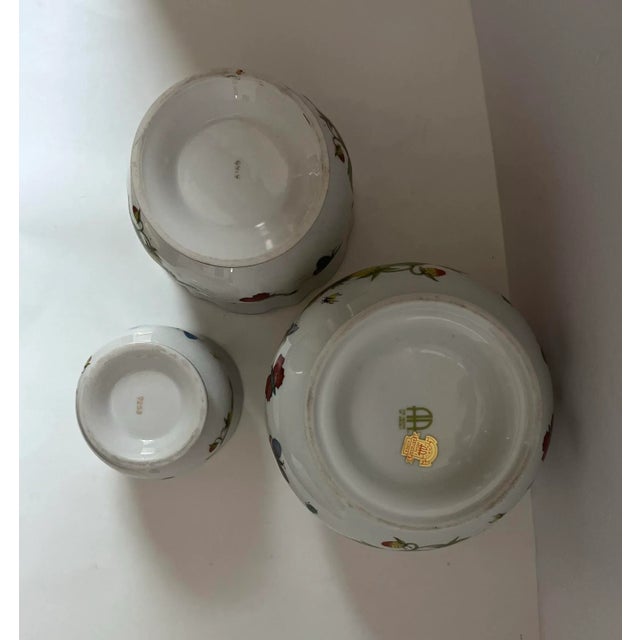 Set of Three Vintage Lenwile Ardalt China Springtime Butterfly Pattern Base Cachepot Base Planter For Sale - Image 9 of 9