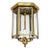 Late 20th Century Traditional Brass and Glass 3-Light Entryway Hall Light Fixture Flush Mount For Sale