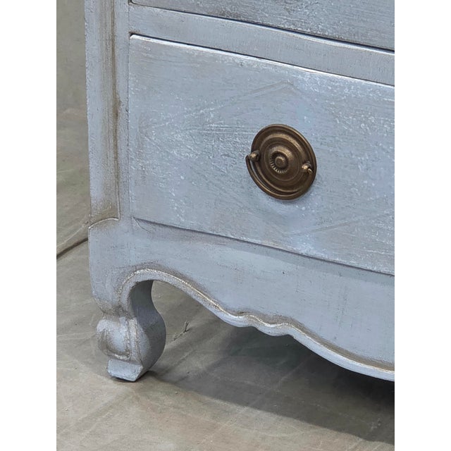 Vintage Swedish Rococo Style Chest of Three Drawers With Brass Hardware For Sale In Denver - Image 6 of 14