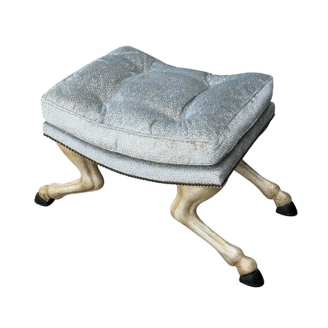 Randy Esada Designs for Prospr 18th C Style Horse Leg & Hoof Vanity Stool or Bench by Randy Esada Designs For Sale - Image 4 of 6