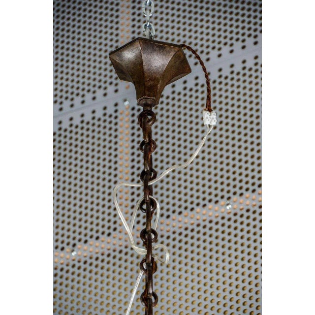 Vintage Bronze Horns Chandelier For Sale - Image 4 of 9