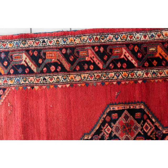 1960s 1960s, Handmade Vintage Persian Hamadan Rug 4.5' X 6.9' For Sale - Image 5 of 14