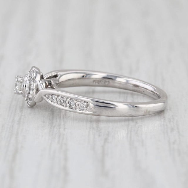 0.28ctw Round Diamond Halo Engagement Ring 950 Palladium Size 7.25 For Sale In Greensboro - Image 6 of 8