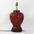 Pair of Vintage Hand Painted Red and Black Tortoiseshell Pattern Porcelain Table Lamps With Wood Bases For Sale - Image 4 of 12