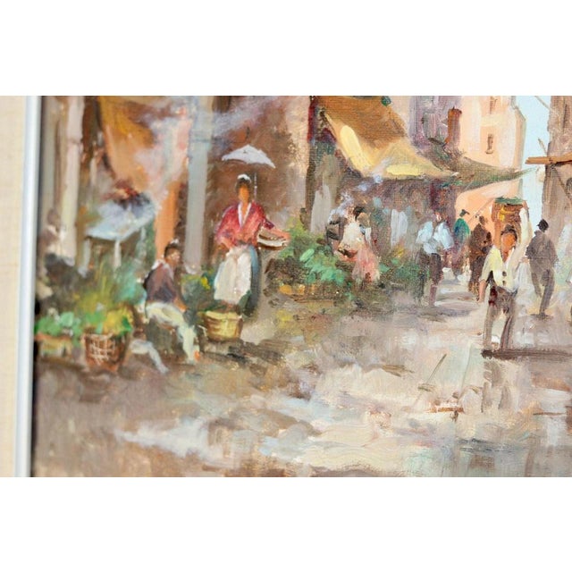 Moriani, City Street Scene, 1960s, Oil on Canvas For Sale - Image 4 of 10