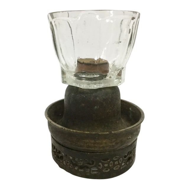 Bronze & Glass Oil Lantern For Sale