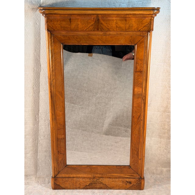Biedermeier Biedermeier Walnut Mirror, South Germany 1820 For Sale - Image 3 of 10