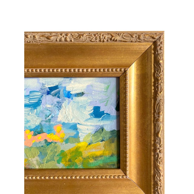 French Country "Flower Picking" 2026 Mini Painting With Vintage Frame by Jessalin Beutler For Sale - Image 3 of 3