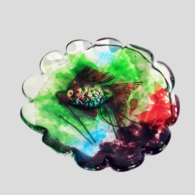 Murano Glass Bowl with Aquarium Fusion from Cenedese For Sale - Image 6 of 6