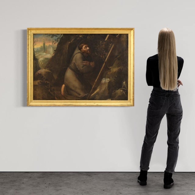 Italian Artist, Saint Francis, 1720, Oil on Canvas, Framed For Sale - Image 3 of 16