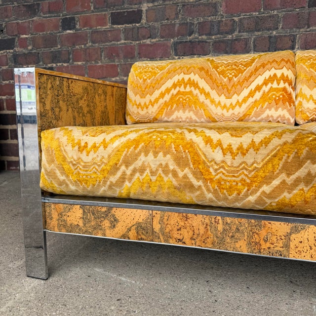 Craft Associates Adrian Pearsall Chrome & Cork Loveseat Sofa for Craft Associates (1 of 2) For Sale - Image 4 of 12