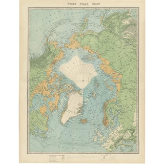 Vintage North Polar Chart, 1903, Paper For Sale