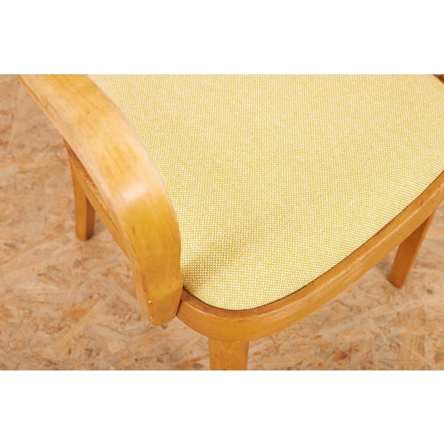Wooden Chair with Caned Back and Fabric Seat from Horgenglarus, 1940s For Sale - Image 5 of 12