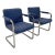 Mid 20th Century Milo Baughman Chrome and Blue Chairs - a Pair For Sale