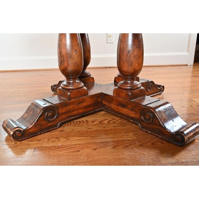 Brown 1980s Theodore Alexander "Castle Bromwich" Round Dining For Sale - Image 8 of 9