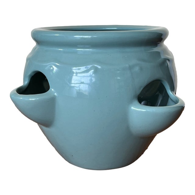 Mid-Century #10 Strawberry Planter Glazed For Sale