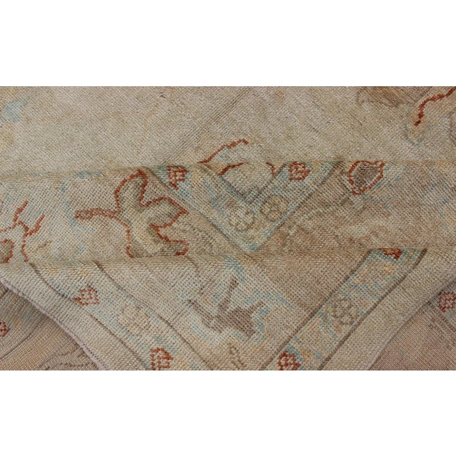 Large Turkish Oushak Rug With Pastel Colors and All-Over Floral Design For Sale - Image 12 of 13