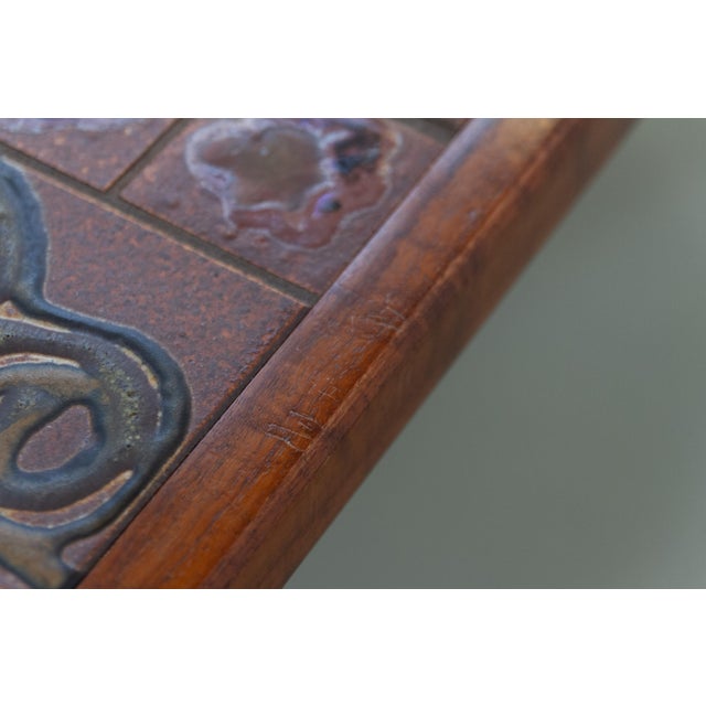 Danish Rosewood Coffee Table with Ceramic Tiles by Tue Poulsen, 1970s For Sale - Image 13 of 18