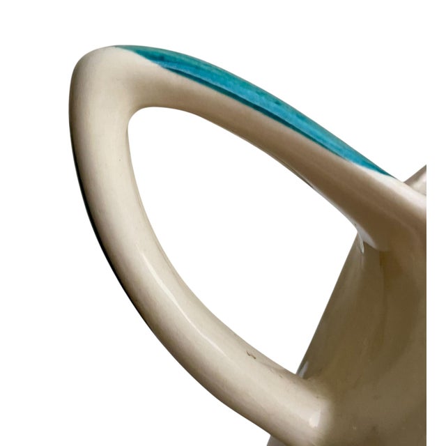 Vintage, Hand Painted Fruit Pitcher – Farmhouse Pottery – Mid-Century Creamer For Sale - Image 9 of 9