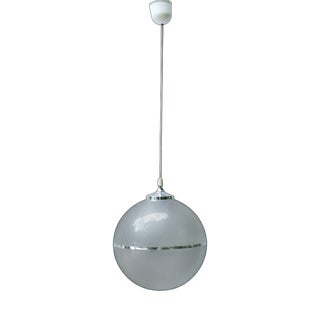 Vintage Italian Space Age Pendant Light in Acrylic Glass, Chrome and Steel, 1970s For Sale