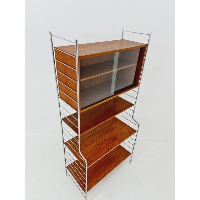 Free Standing String Shelf-System with Cabinet in Teak from WHB Germany, 1950s For Sale - Image 4 of 11