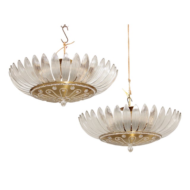 Large Chandeliers, 1940s, Set of 2 For Sale