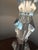 Transparent 1970s Mid-Century Modern Ethan Allen Geometric Crystal Table Lamp With Linen Drum-Style Shade For Sale - Image 8 of 10