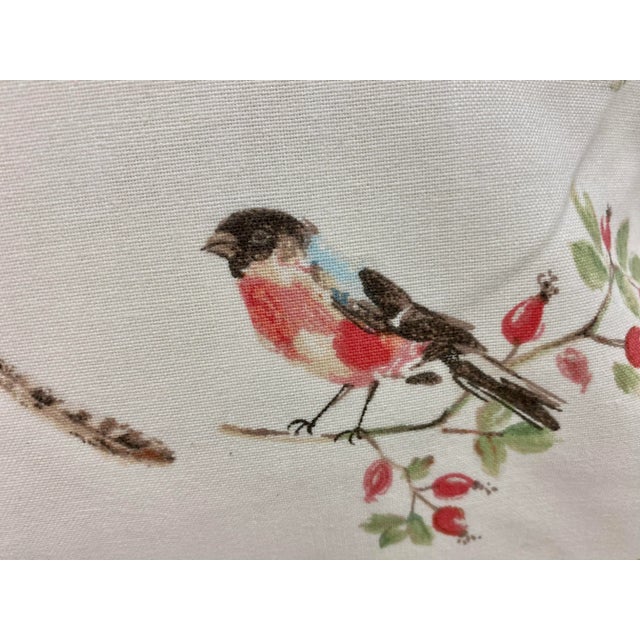 16" Square Pillow Adorned With Cheerful Colorful Birds, Owls & Ducks - Made in Uk. For Sale - Image 4 of 10