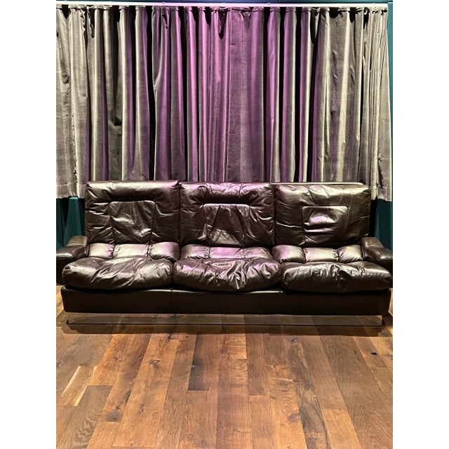 Quite possibly the coolest vintage leather sofa ever! This resided in a recording studio and is a sofa you can sink into...