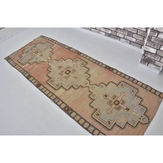 Triple Medallion Vintage Turkish Runner For Sale In Phoenix - Image 6 of 10
