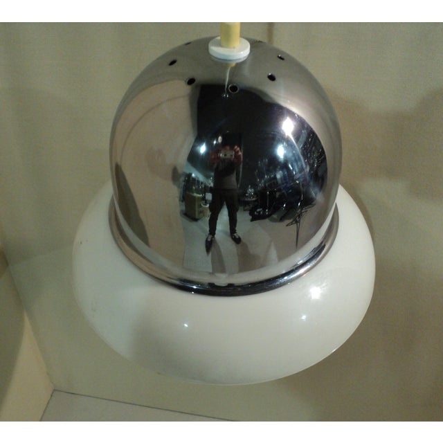 Italian Acrylic Glass and Steel Pendant Lamp from Guzzini, 1970s For Sale - Image 9 of 11