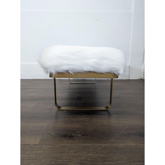 Modern Restoration Hardware Faux Fur Bench For Sale - Image 3 of 7