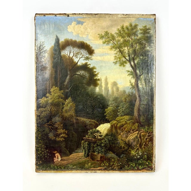Landscape with a Boy, Oil on Canvas, 1891 For Sale - Image 10 of 10