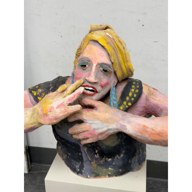 Bondene Allen Rock Fan 2 Sculpture + Pedestal, Signed For Sale - Image 11 of 12