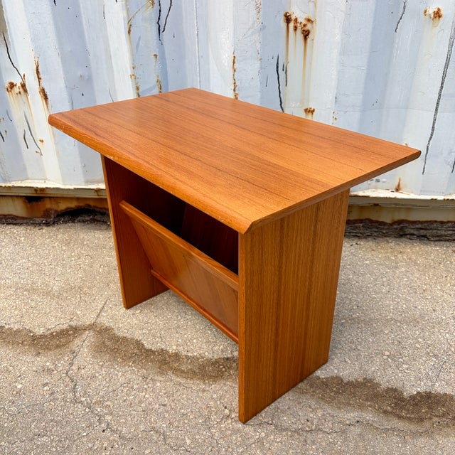 Mid-Century Modern Mid-Century Modern Teak End Table /Magazine Rack by FBJ Mobler, Denmark. Circa 1970s For Sale - Image 3 of 18