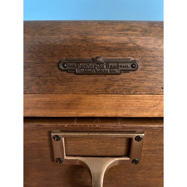 Remington Rand 1950s Mid Century Modern 15-Drawer Library Card Catalog For Sale - Image 4 of 11