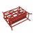 Vintage Red Faux Bamboo Magazine Rack Holder Painted Metal Two Compartment Hollywood Regency Palm Beach Style Gilt Accents For Sale - Image 4 of 4