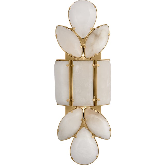 Lloyd Large Jeweled Sconce in Soft Brass with Alabaster Designer: kate spade new york Finish: Soft Brass Height: 18.5"...