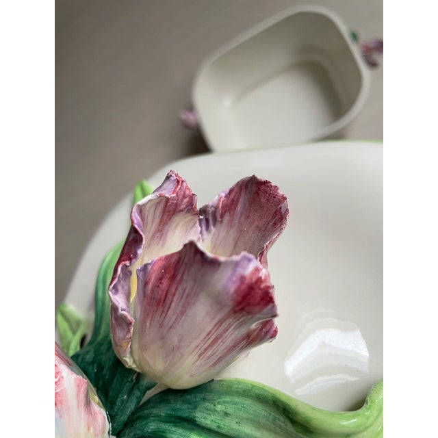Vintage Italian Majolica Tulip Tureen For Sale In New York - Image 6 of 12