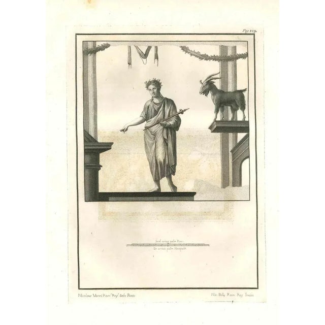 Ancient roman scene of life from the series "antiquities of herculaneum", is an original etching on paper realized by...