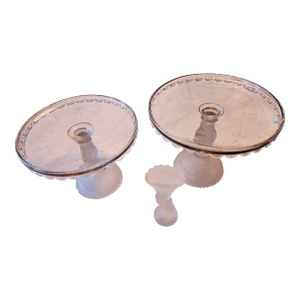 Late 19th Century Centennial Glass Cake Stand Set- 3 Pieces