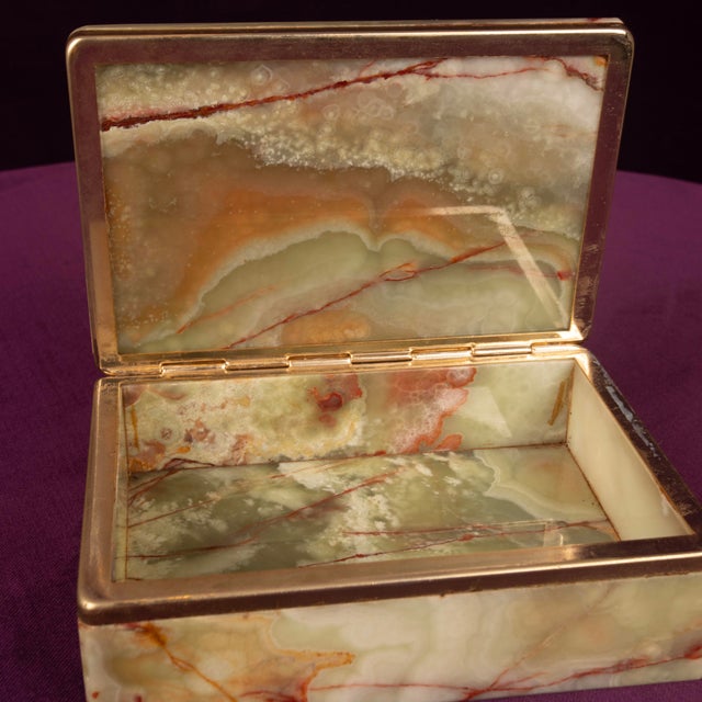 Green Onyx and Brass Lidded Catch-All Box, Italy, 1970 For Sale - Image 16 of 18