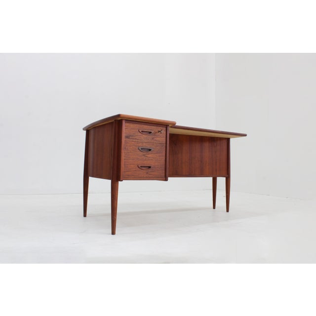 Brown Vintage Danish Teak Desk, 1960s For Sale - Image 8 of 8