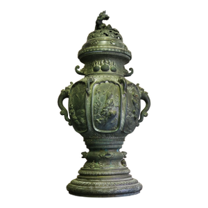 19th Century Palatial Japanese Meiji Period Hand Chiseled Incense Burner